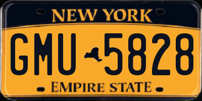 NY license plate GMU5828