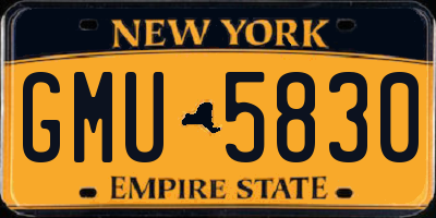 NY license plate GMU5830