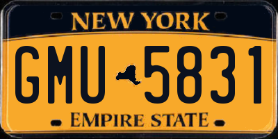 NY license plate GMU5831