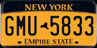 NY license plate GMU5833