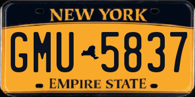 NY license plate GMU5837