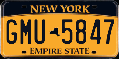 NY license plate GMU5847