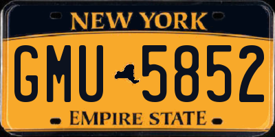 NY license plate GMU5852