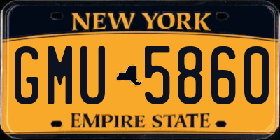 NY license plate GMU5860