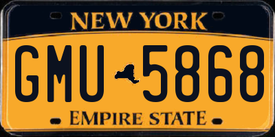 NY license plate GMU5868
