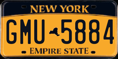 NY license plate GMU5884