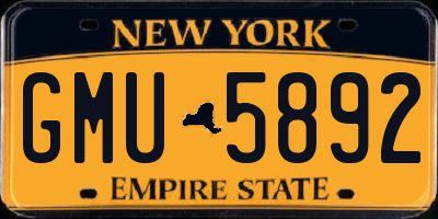NY license plate GMU5892