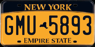 NY license plate GMU5893