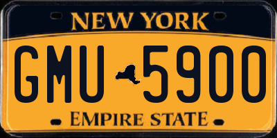 NY license plate GMU5900