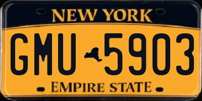 NY license plate GMU5903