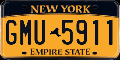 NY license plate GMU5911