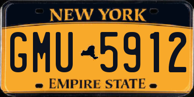 NY license plate GMU5912
