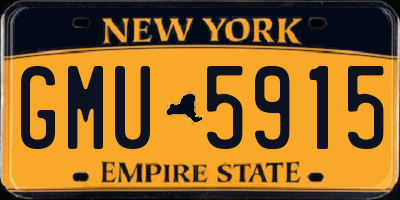 NY license plate GMU5915