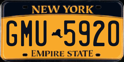 NY license plate GMU5920