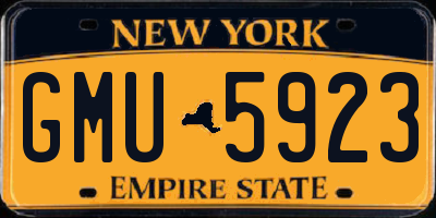 NY license plate GMU5923