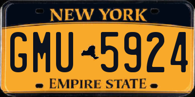 NY license plate GMU5924