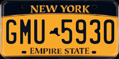 NY license plate GMU5930
