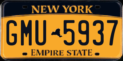 NY license plate GMU5937