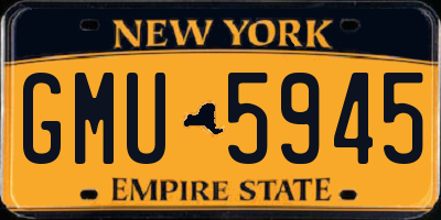 NY license plate GMU5945