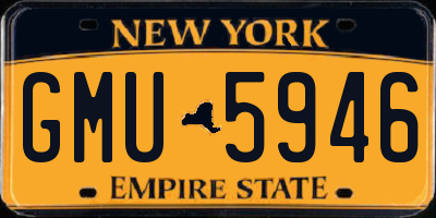 NY license plate GMU5946