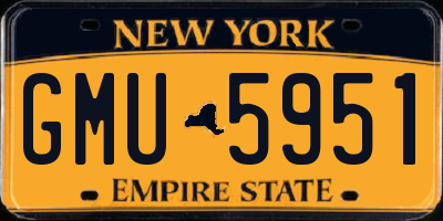 NY license plate GMU5951