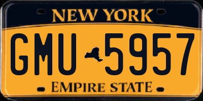 NY license plate GMU5957