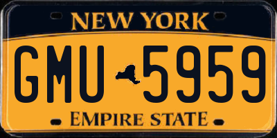 NY license plate GMU5959