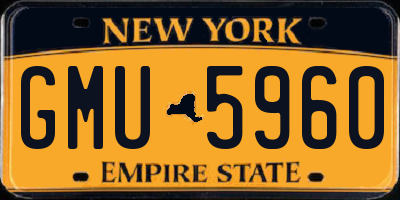 NY license plate GMU5960