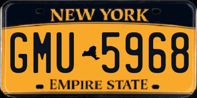NY license plate GMU5968