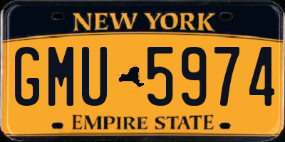 NY license plate GMU5974