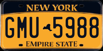 NY license plate GMU5988