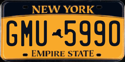 NY license plate GMU5990