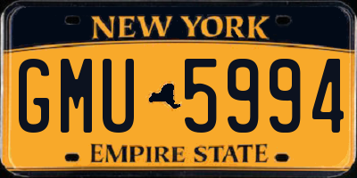 NY license plate GMU5994