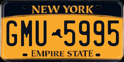 NY license plate GMU5995