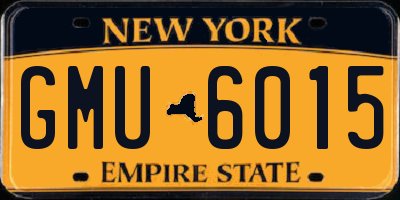 NY license plate GMU6015