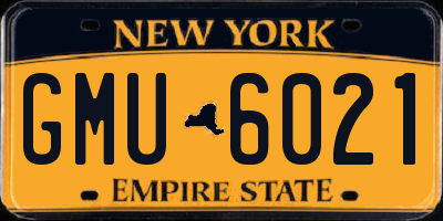 NY license plate GMU6021