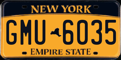 NY license plate GMU6035