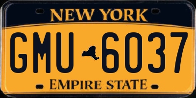 NY license plate GMU6037