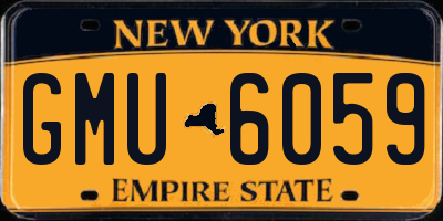NY license plate GMU6059