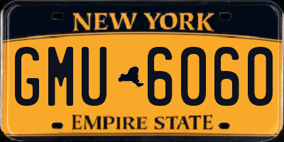 NY license plate GMU6060