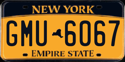 NY license plate GMU6067