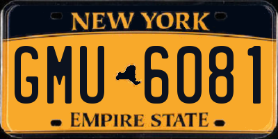 NY license plate GMU6081