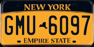 NY license plate GMU6097