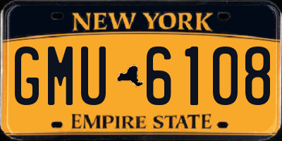 NY license plate GMU6108