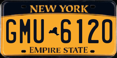 NY license plate GMU6120