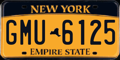 NY license plate GMU6125