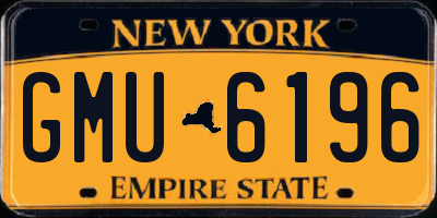 NY license plate GMU6196