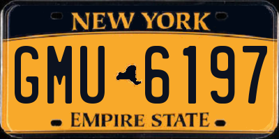 NY license plate GMU6197