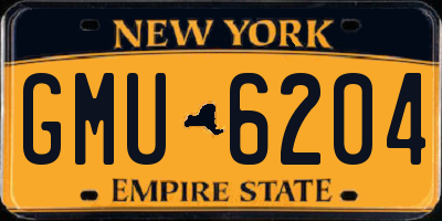 NY license plate GMU6204
