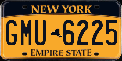 NY license plate GMU6225